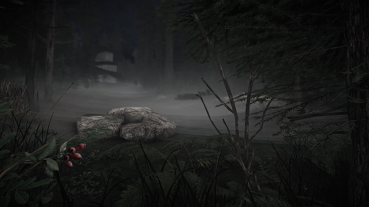 Screenshot: Haus im Wald bei Nacht