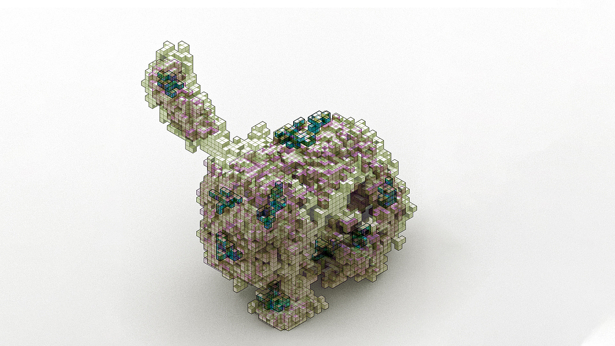 Voxelisierter Stanford Bunny Aufbau