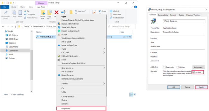 Anleitung zum Zulassen einer Datei unter Windows