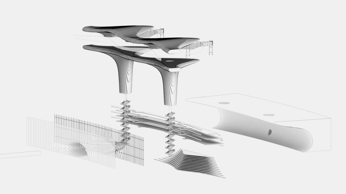 Explosionszeichnung Hyperloop Airport