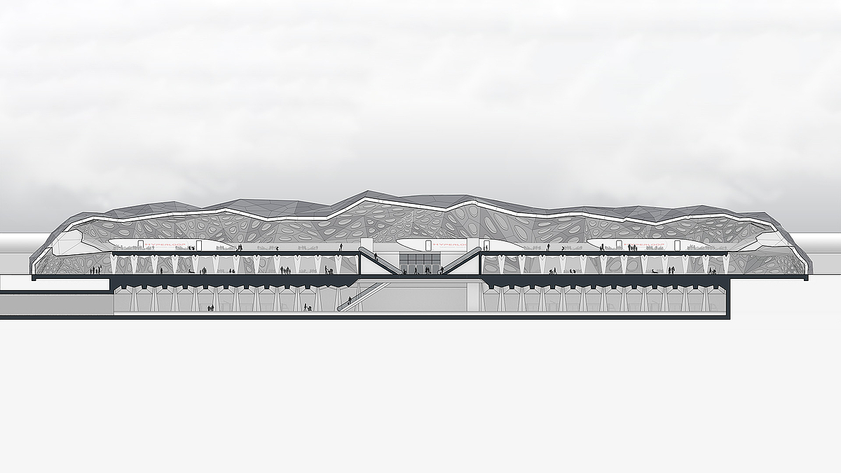 Schnitt: Hyperloop Station