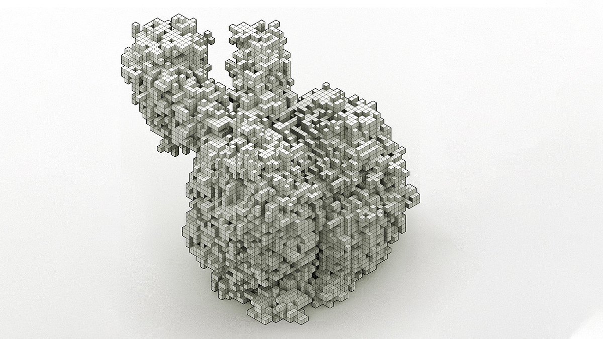 Voxelisierter Stanford Bunny 