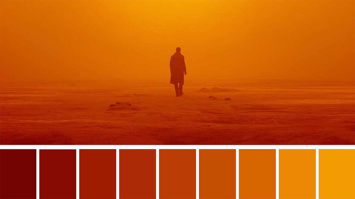 Farbanalyse aus einem Screenshot des Films Blade Runner 2049