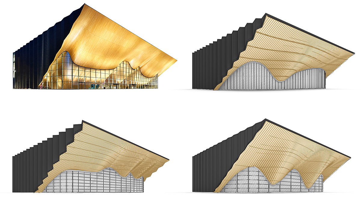 Parametrische Variationen des Kilden Performing Arts Centre