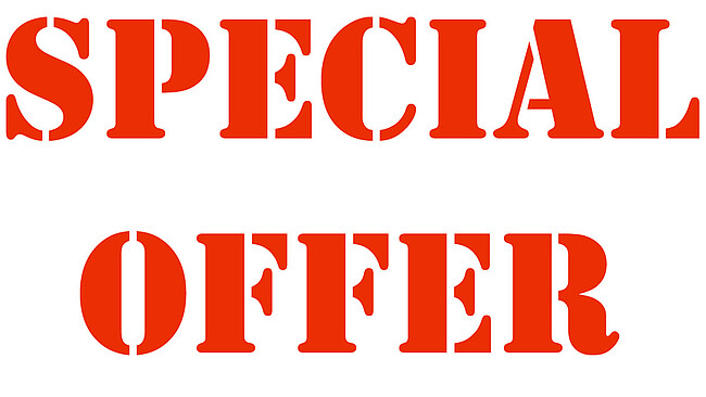 der Schriftzug "Special Offer" in roten Lettern